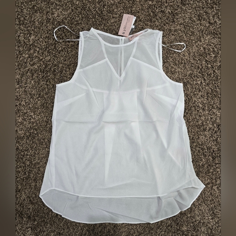 Philosophy Sleeveless White Top Women’s Size Medium NWT